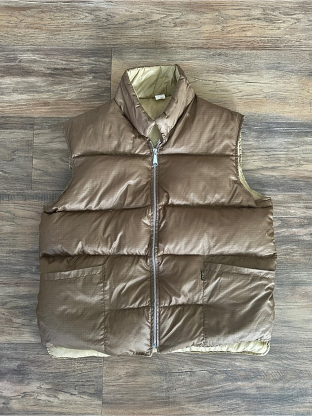 Vintage 70s LWL Sportchief Ripstop Reversible Down Puffer Vest Medium